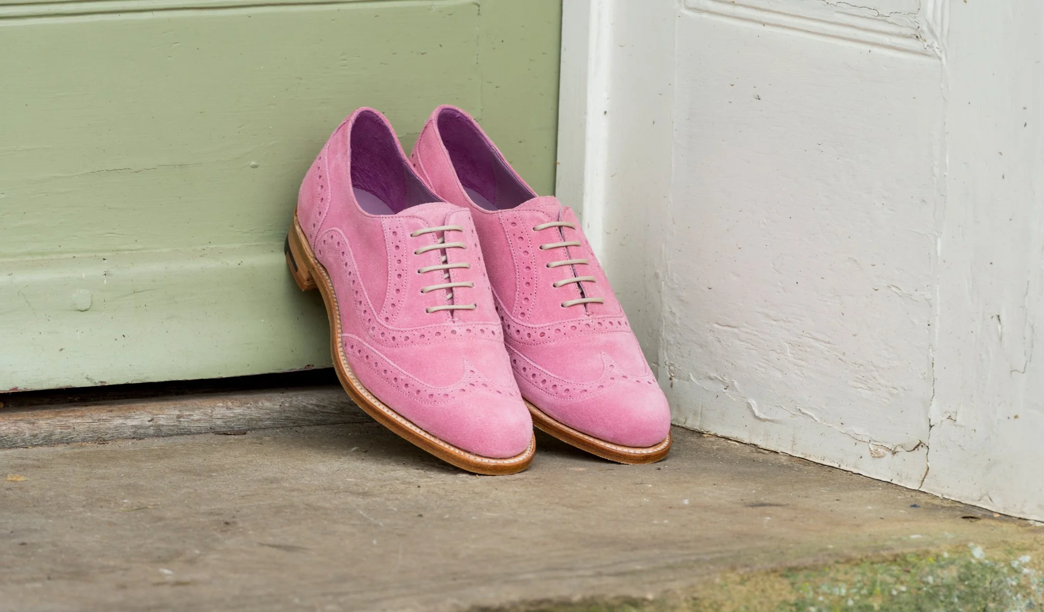 Freya - Pink Suede Women Brogue Shoe - Image 5