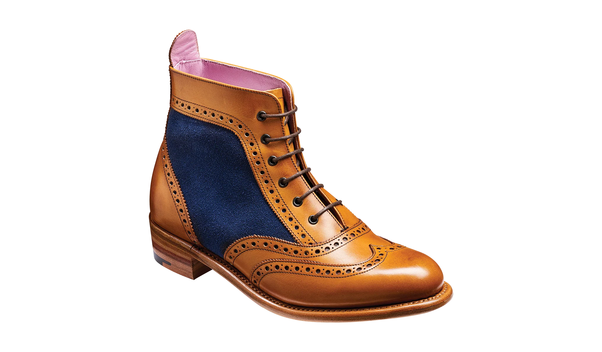 Grace - Cedar Calf / Blue Suede Women Lace up Boot