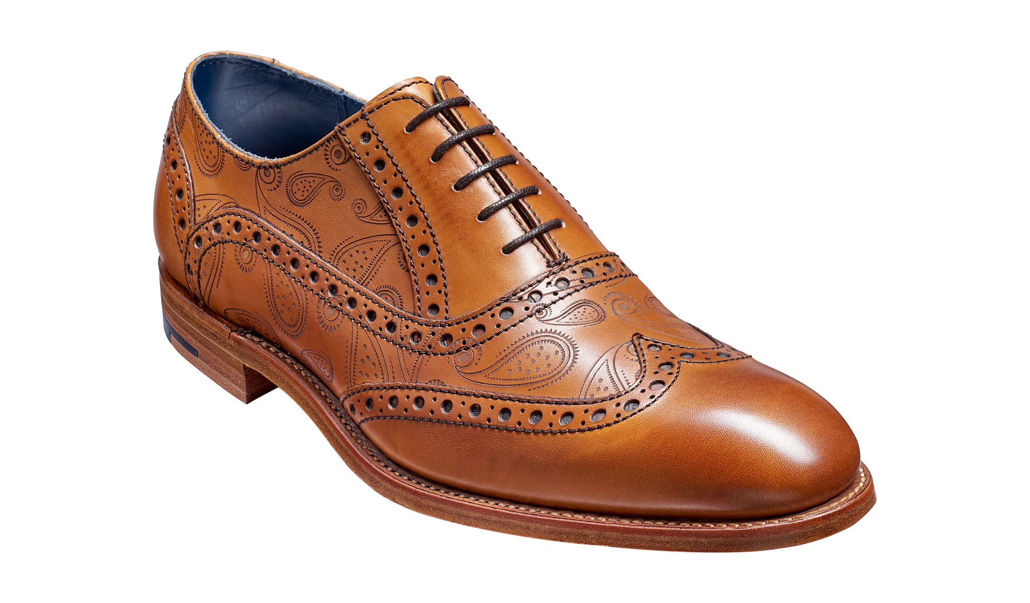 Grant - Cedar Calf / Paisley Laser Brogue Shoe