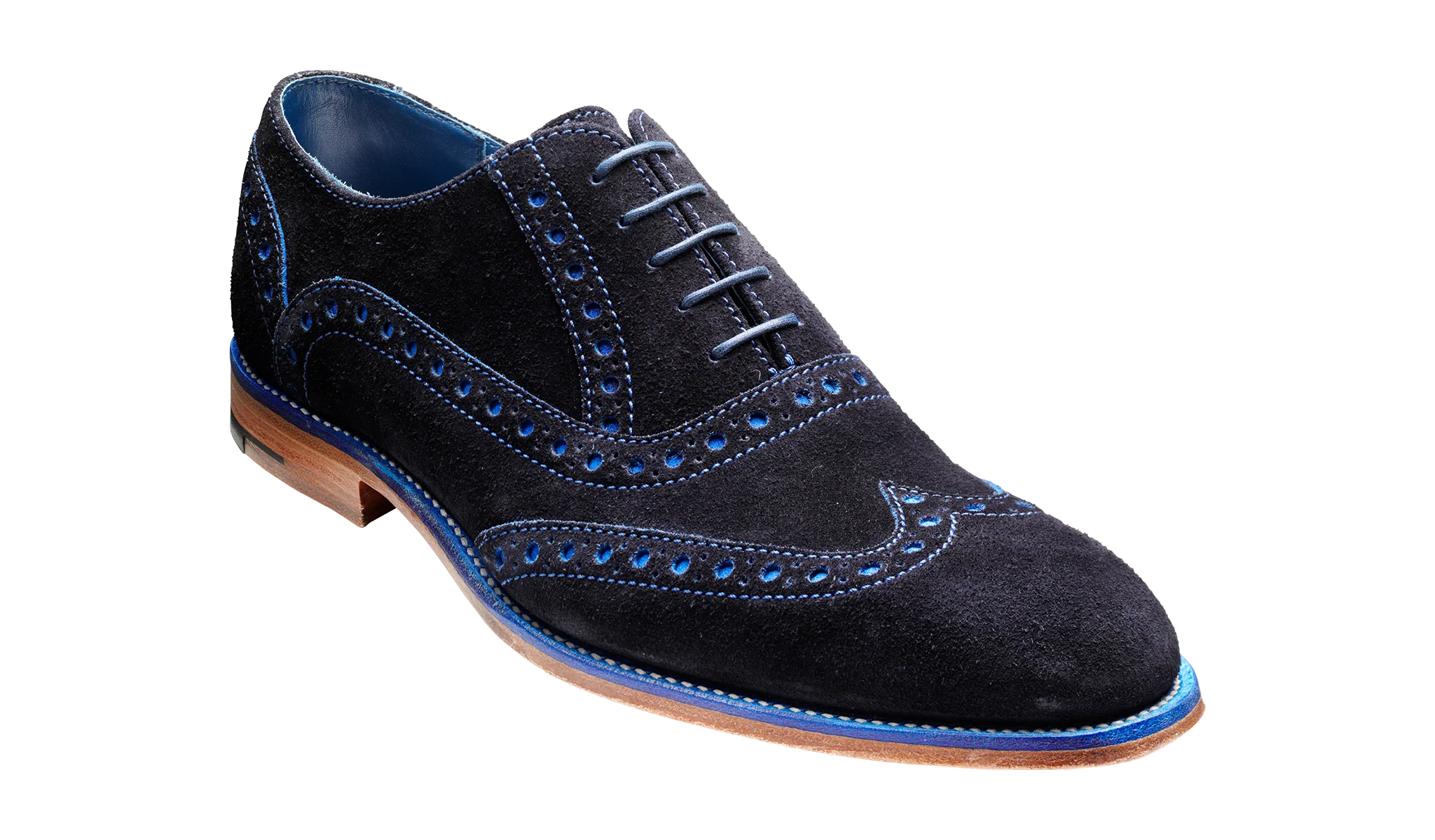 Grant - Navy / Blue Suede Brogue Shoe