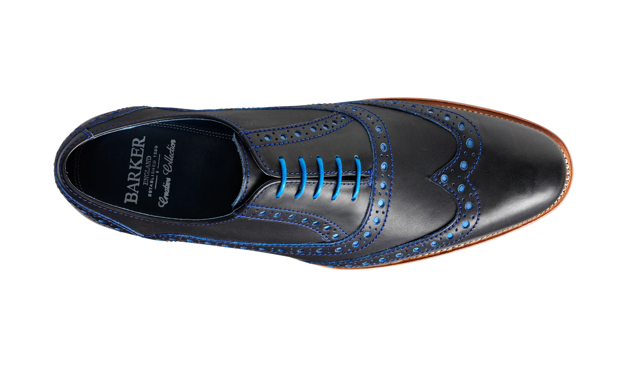 Grant - Navy / Classic Blue Calf Mens Brogue Shoe - Image 2
