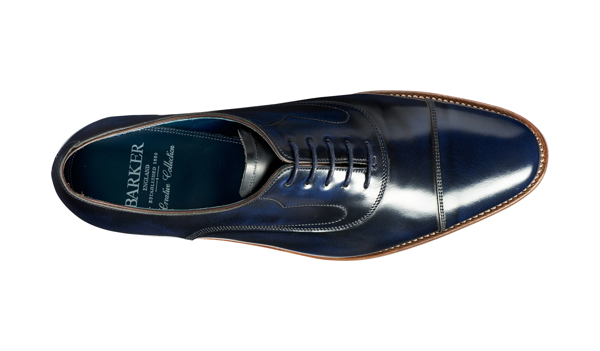 Hartley - Dark Navy Hi-Shine Oxford Shoe - Image 3