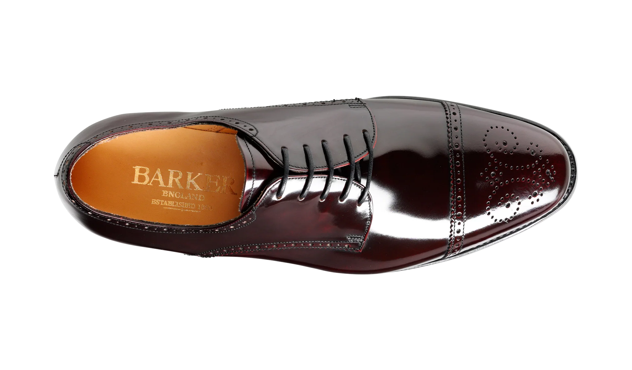 Perth - Burgundy Hi-Shine Derby Shoe - Image 3