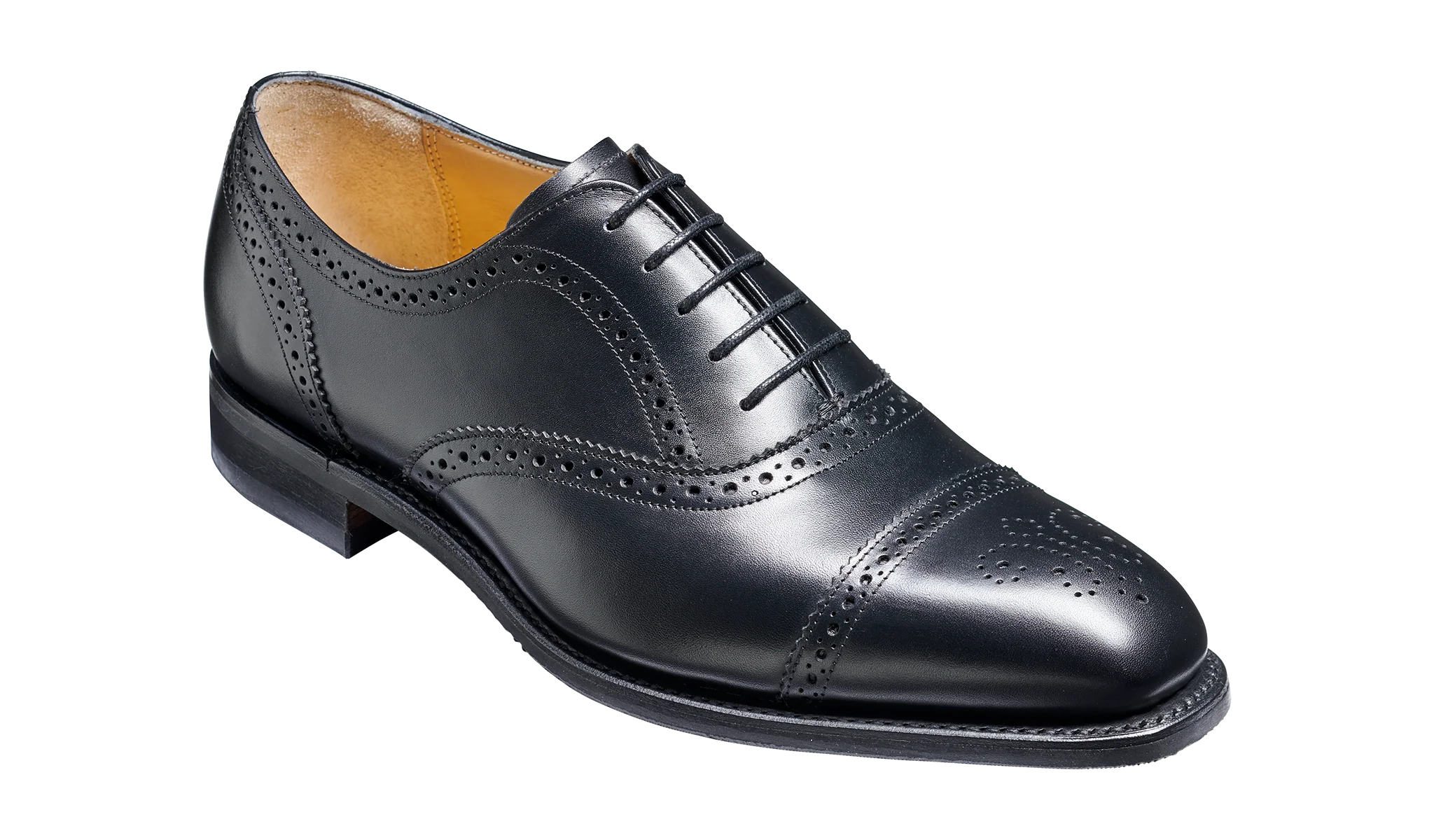St Ives - Black Calf Rubber Sole Oxford