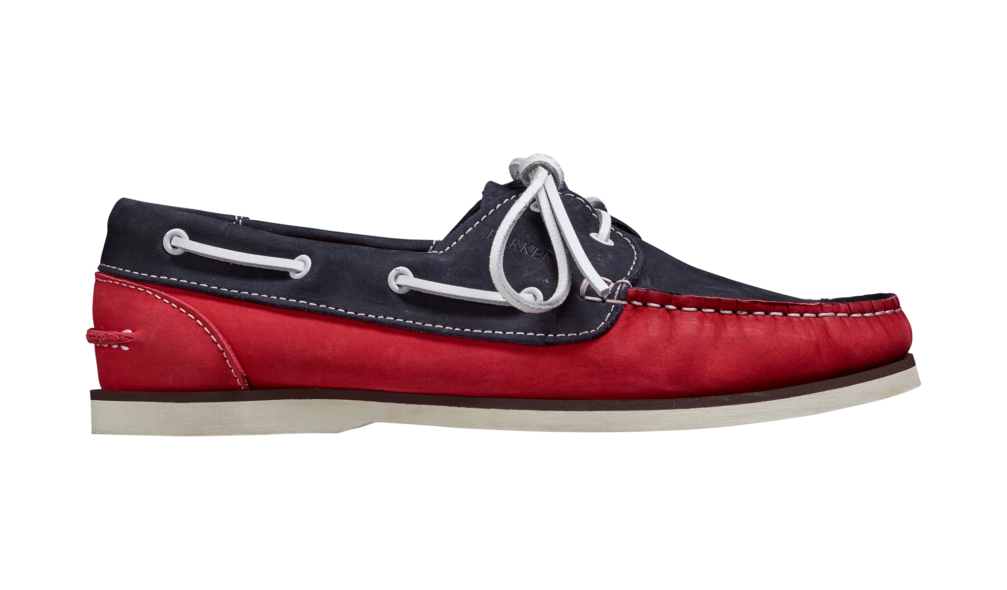 Wallis - Navy / Red Nubuck Suede Rubber Sole Boat Shoe - Image 2
